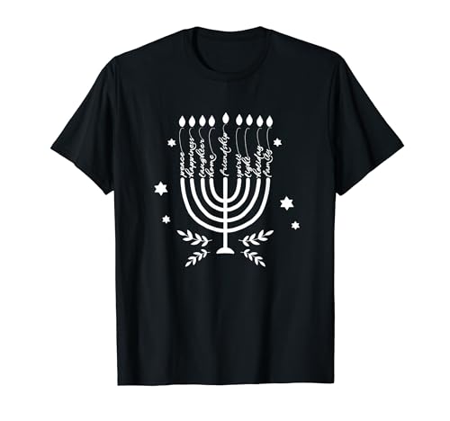 Hanukkah Chanukah Menorah Seven Lamps Jewish Holiday T-Shirt