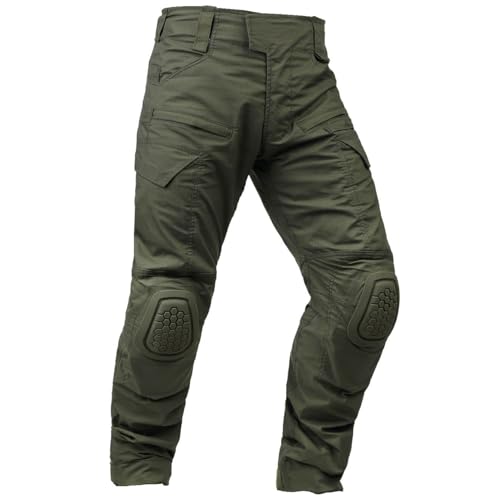 KRYDEX G4 Combat Pants with Knee Pads Ripstop Como Cargo Pants for Men (L, RG)