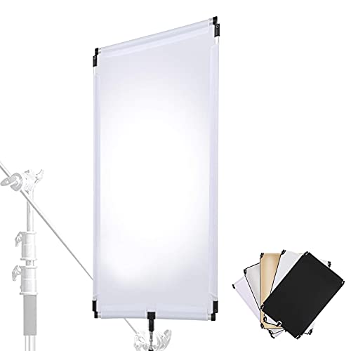 Soonpho 35' x 47'/90 x 120cm Light Reflector 5-in-1, Portable Collapsible Diffuser with Bag for Photo Video Studio Shooting - Translucent,Silver, Gold, White and Black (90 x 120cm)