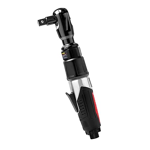 AEROPRO TOOLS 3/8' Professional Air Ratchet Wrench Set with 1/2' Drive Adapter, Pneumatic Impact Wrench for Auto Maintenance, Repair Work 50 Ft-Lbs