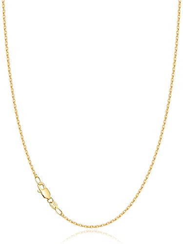 Jewlpire 18K Over Gold Chain Necklace for Women Girls, 1.2mm Cable Chain Gold Chain for Women Thin & Dainty & Sturdy Women's Chain Necklaces 18 Inch