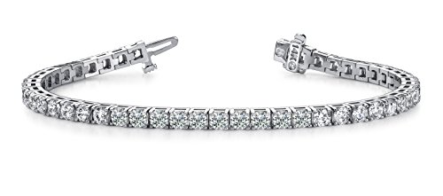 Houston Diamond District 3 Carat Classic Diamond Tennis Bracelet 14K White Gold Value Collection