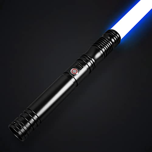 Dueling Light Saber - Smooth Swing Light Sabers 16 Colors Changeable FX Saber with 4 Sound Fonts, Metal Hilt Lightsabers for Teens Adults Heavy Dueling, FOC, Blaster (Black)