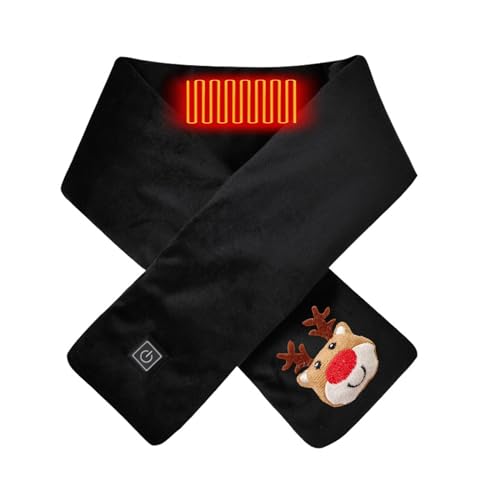 Black 2023 Friday Deals Cyber 2023 Monday Deals Heated Scarf for Women Rechargeable with Battery for Winter, USB Mini Cordless Deals Today on Clearance Prime Early Access Deals