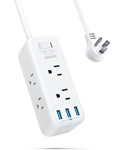 Anker USB Power Strip Surge Protector(300J), 5ft Extension Cord, Flat Plug, 331 Power Strip with 6 Outlets & 3 USB A Ports, Charging Station,for iPhone 15/15 Plus/15 Pro/15 Pro Max,TUV Listed