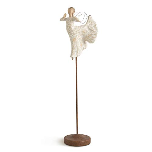 Willow Tree Song of Joy Angel, Singing Soaring! All in Universal Harmony, Elevated Angel for Display with Nativity, Gift for Baptism, First Communion or Confirmation, Sculpted Hand-Painted Figure