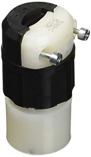 Leviton 5269-C 15 Amp, 125 Volt, Connector, Straight Blade, Industrial Grade, Grounding, Black-White