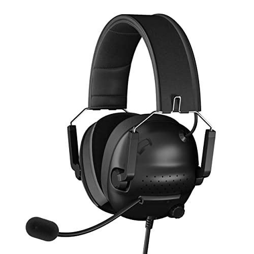 Gaming Headset with Surround Sound ，Wired PC Gaming Headset with 3.5mm AUX ，Noise Canceling Over Ear Headphones with Mic, Gaming Headphones for PS4/PS5, Switch, PC, Smartphone, Tablet, Xbox One