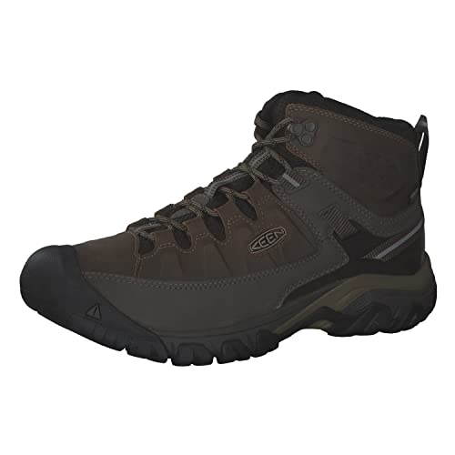 KEEN Men's Targhee 3 Mid Height Waterproof Hiking Boots, Bungee Cord/Black, 10.5 Medium US