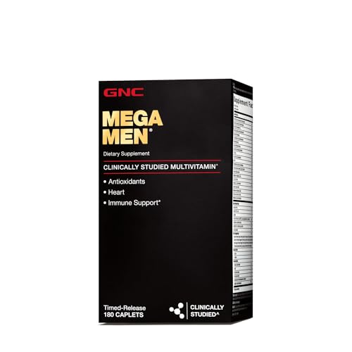 GNC Mega Men Multivitamin | Antioxidants, Heart Health, and Immune Support | 180 Count