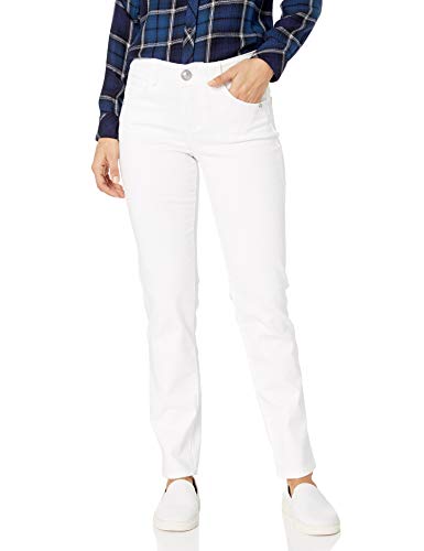 Democracy Women's Petite Ab Solution Straight Leg Jean, Optic White, 6P