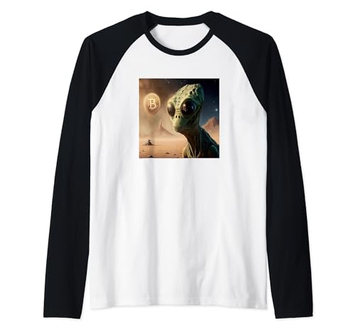 Bitcoin Aliens Aliens Space Mars Civilization BTC Raglan Baseball Tee