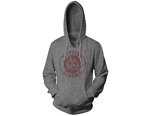 Ripple Junction Saved By The Bell Adult Unisex Bayside Tigers Logo Pull Over Fleece Hoodie MD Heather Grey