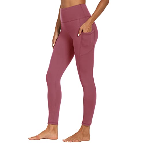 High Waist Leggings with Pockets for Women - Tummy Control Stretchy Yoga Pants for Workout Running Reg & Plus Size