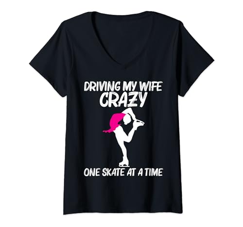 Womens Cool Figure Skating For Figure Ice Skaters Men Dad V-Neck T-Shirt