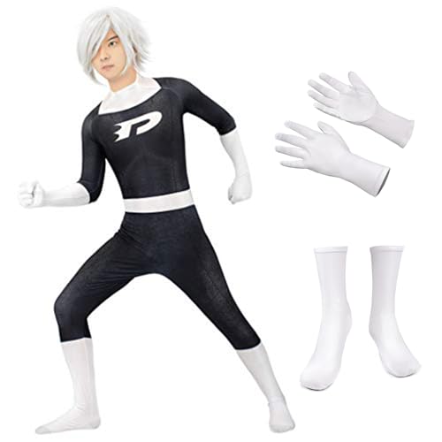 C-ZOFEK Men's Black Cosplay Bodysuit Costume 3D Printed for Halloween (Large)