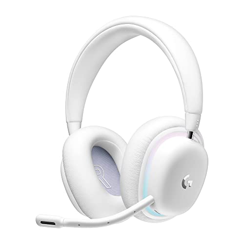 Logitech G735 Wireless Gaming Headset, Customizable LIGHTSYNC RGB Lighting, Bluetooth, 3.5 MM Aux Compatible with PC, Mobile Devices, Detachable Mic - White Mist (Renewed)