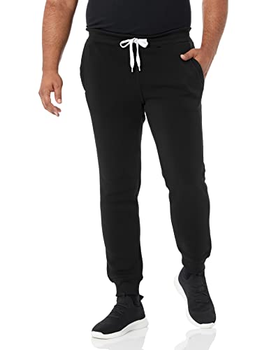 Southpole Men's Basic Active Fleece Jogger Pants-Regular and Big & Tall Sizes, BK (A), XL