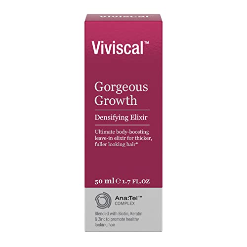 Viviscal Gorgeous Growth Densifying Leave-in Elixir for Thicker, Fuller Hair | Ana:Tel Proprietary Complex with Keratin, Biotin, Zinc | 1.7 Ounce