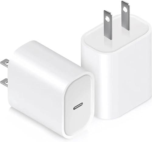 [2 Pack] USB C Charger Block 20W, iPhone 15 14 13 12 11 Type C Wall Charger PD Power Adapter for iPhone 15 14 13 12 11 Pro Max XS X XR SE 8 Plus, iPad Pro, AirPods Pro