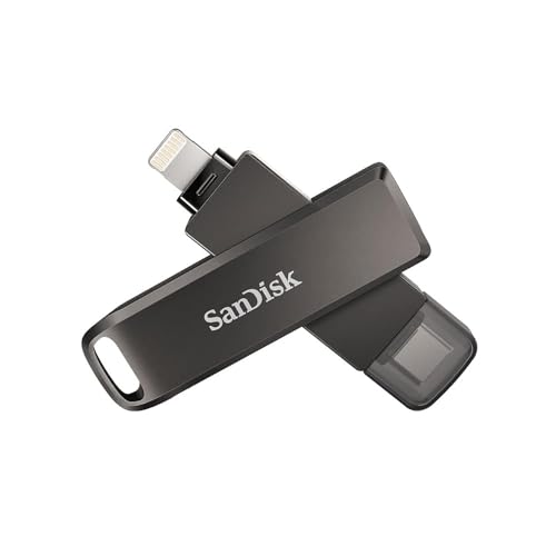 SanDisk 128GB iXpand Flash Drive Luxe for iPhone and USB Type-C Devices - SDIX70N-128G-GN6NE, Black