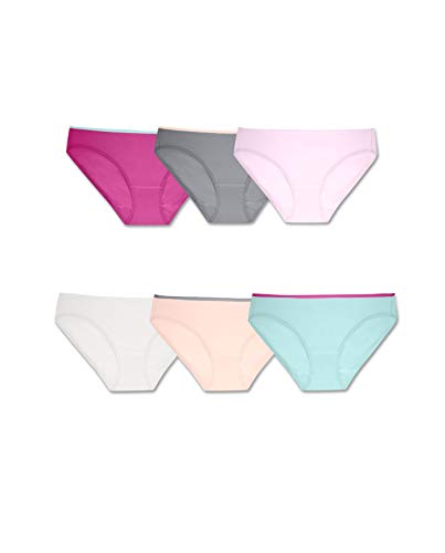 Fruit of the Loom Women's Underwear Breathable Panties (Regular & Plus Size), Bikini - Micro Mesh - 6 Pack, 8