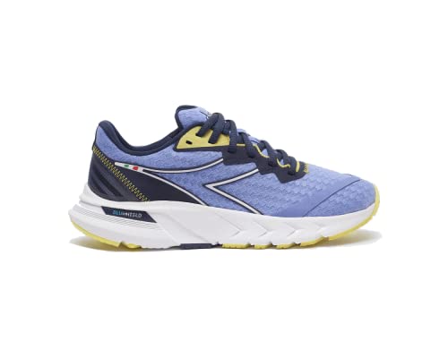 Diadora Womens Mythos Blushield Hip 5 Knit Trainers Running Shoes (Deep Perwinkle/Neon Yellow, US Footwear Size System, Adult, Women, Numeric, Medium, 9.5)
