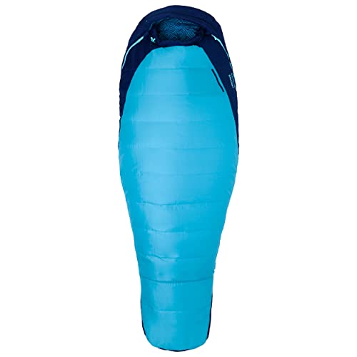 Marmot Women’s Trestles 15° Sleeping Bag | Insulated, Water-Resistant, Left-Zip, French Blue/Harbor Blue