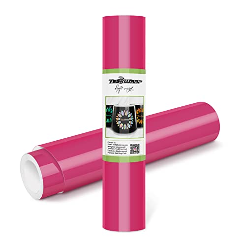 TECKWRAP Permanent Adhesive Vinyl 12' x 10ft, Glossy Fuchsia