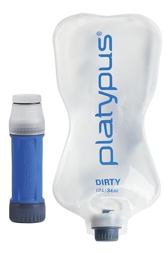Platypus Quickdraw Ultralight 1 Liter Backpacking Water Filter System, ConnectCap & DrinkCap