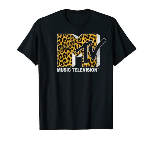 MTV Logo Cheetah Print Graphic T-Shirt T-Shirt