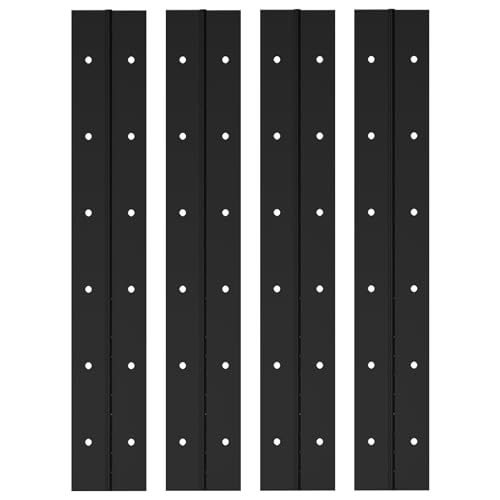 EPHECH 4PCS 12Inch Black Continuous &Piano Hinge, Heavy Duty Stainless Steel 304 Continuous Hinges Piano Boat Hinges, 0.04' Thickness Folding Cabinet Door Butt Hinge