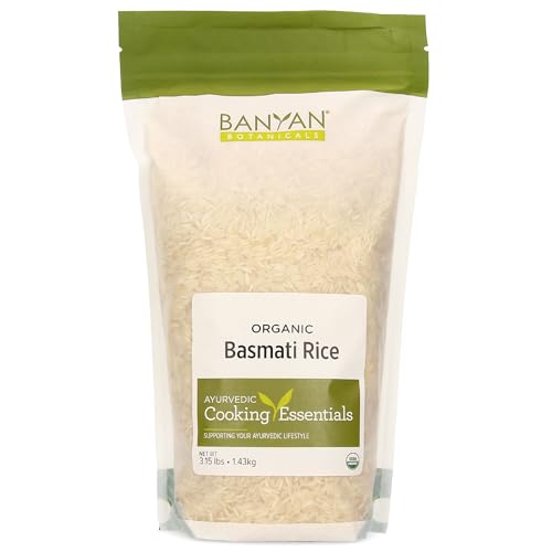 Banyan Botanicals White Basmati Rice – Organic Traditional Indian Rice for Making Kitchari and Healthy, Easy to Digest Meals – Aromatic and Quick to Cook – 3.15 lbs – Non-GMO Sustainably Sourced Vegan