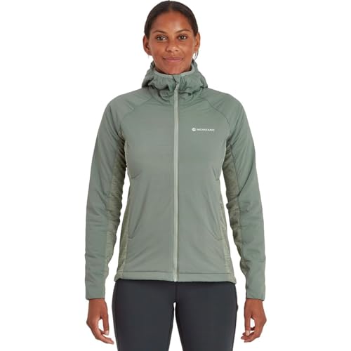 Montane Women's Fireball Lite Hooded Synthetic Insulation Jacket for Hiking, Climbing, & Skiing - Eucalyptus - X-Large