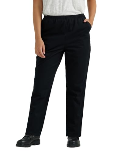 Chic Classic Collection womens Cotton Pull-on Pant With Elastic Waist Jeans, Black Twill, 16 Petite US