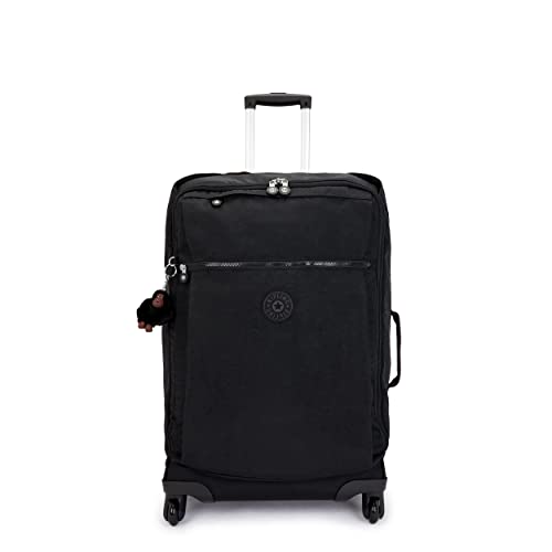 Kipling Women's Darcey Medium 26-Inch Softside Checked Rolling Luggage, 360 Degree Spinning Wheels, Black Tonal, 26.37''L x 17''H x 10.25''D