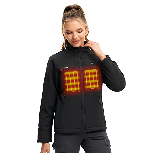 PROSmart Women's Heated Jacket Rechargeable Electric Coat - 12V Battery Operated Waterproof Warming Jacket with Battery Pack(S)