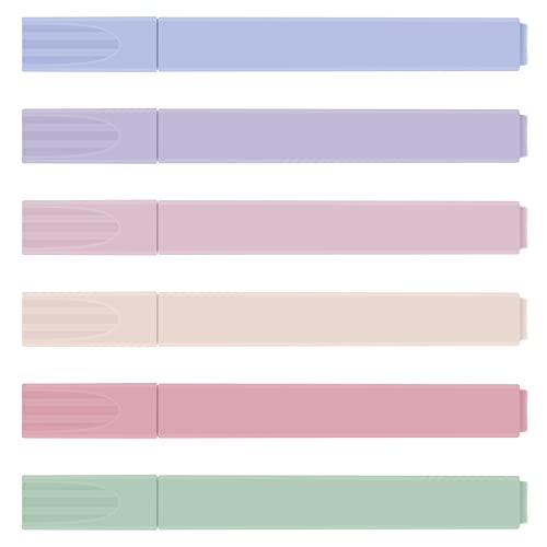 Highlighters Pen, Assorted Pastel Colors Chisel Tip, Aesthetic Highlighter Marker Set, Water Based, No Bleed for Journal Bible Planner Notes Adults Kids Students Office School Supplies( 6 Cool Color)