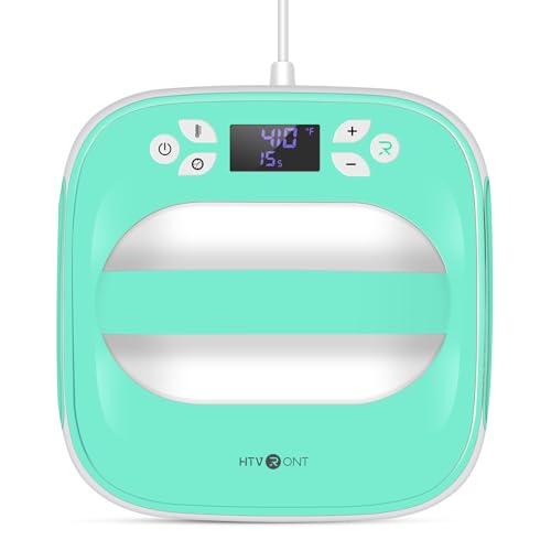 HTVRONT Heat Press Machine for T Shirts, Portable Heat Press 10'X10' - Heat Up Fast & Distribute Heat Evenly, Tshirt Press Machine for Sublimation, HTV, Heat Transfer Projects (Light Green)