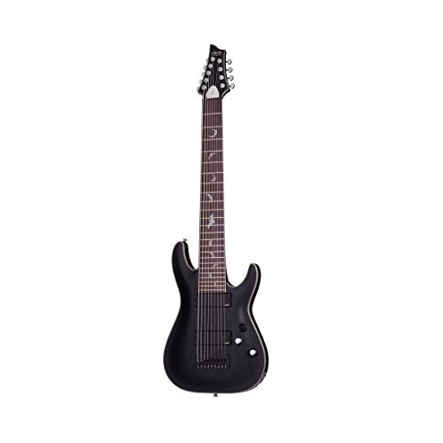 Schecter Damien Platinum 9-String Electric Guitar, Rosewood Fingerboard, Satin Black