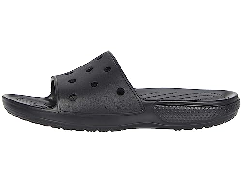 Crocs Unisex Classic Slide Sandals, Black, 6 Men/8 Women