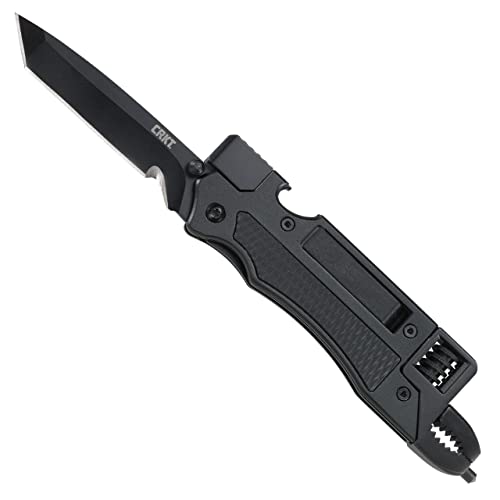 CRKT Septimo Multi-Tool: Everyday Carry, Black Oxide Blade, Liner Lock, Aluminum w/Glass-Reinforced Nylon Inlay, One Position tip up Right Hand Carry 7051