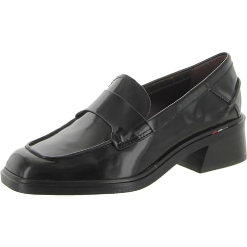 Franco Sarto Sarto Womens Gabriella Round Toe Loafer Black Leather 8.5 M