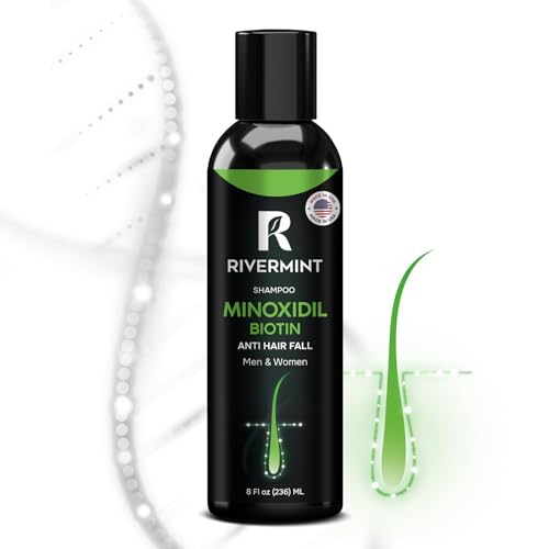 Rivermint Shampoo with Minoxidil and Biotin: Hair Growth Stimulant for Men and Women, anti hair loss - Made in the USA