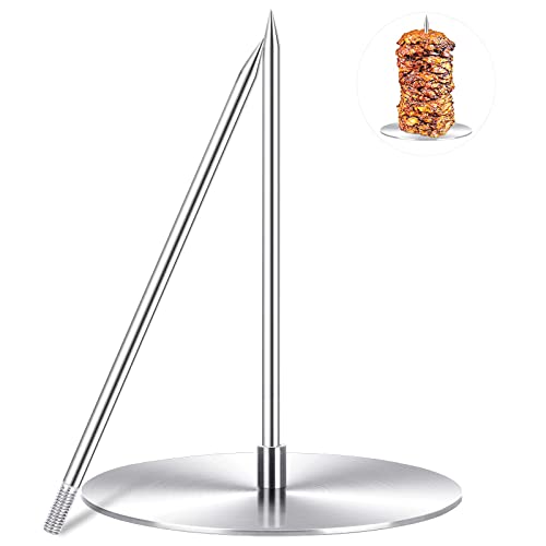 Al Pastor Skewer for Grill & Trompo Para Tacos Al Pastor, Vertical Skewer for Shawarma, Kebabs, Stainless Steel with 2 Size Skewers(8”and 12”) for Smoker, Kamado Grill, Oven1