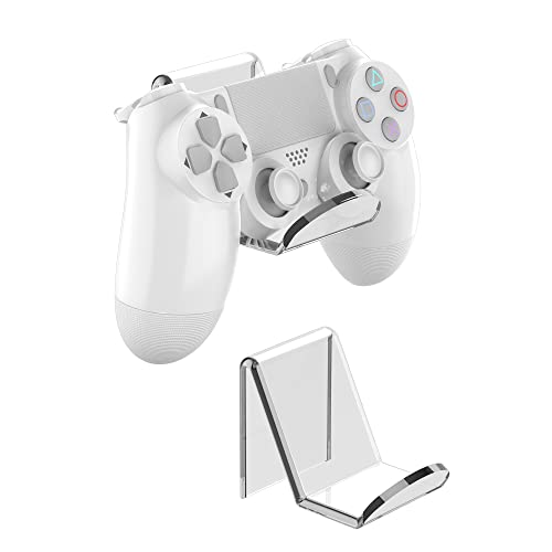 Game Controller Stand Holder Wall Mount - 2 Pack for Gaming&Audio Headsets Holder Hook, Controller Headset Stand Holder for PS5/PS4/Xbox Gamer Gifts,No Screws, Easy to Install (White)