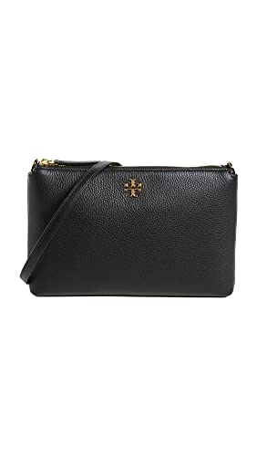 Tory Burch Women's Mercer Pebbled Wallet Crossbody, Black, One Size