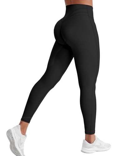 YEOREO Grace Workout Leggings for Women Butt Lifting Tummy Control High Waist Gym Yoga Compression Pants Black L