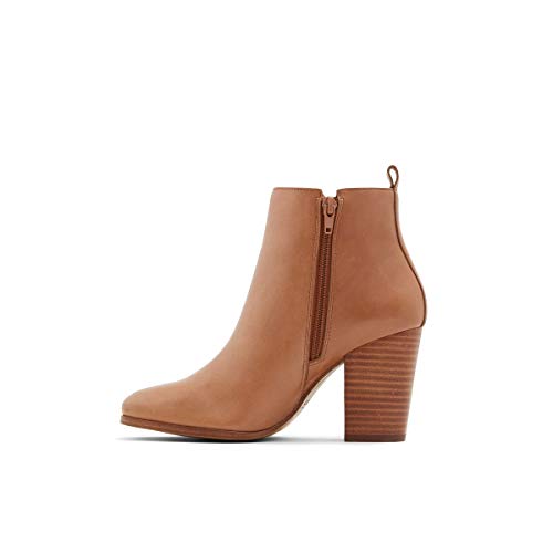 ALDO Women's Noemieflex Block Heel Ankle Boot, Cognac, 7