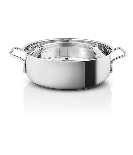 EVA-TRIO Sauté Pan 28 cm Stainless Steel with 2 Handles Durable Cookware for Everyday Use Stainless Steel